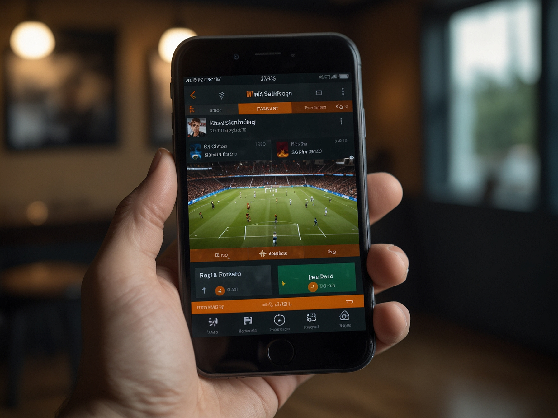 Mobile browser on phone with betting site